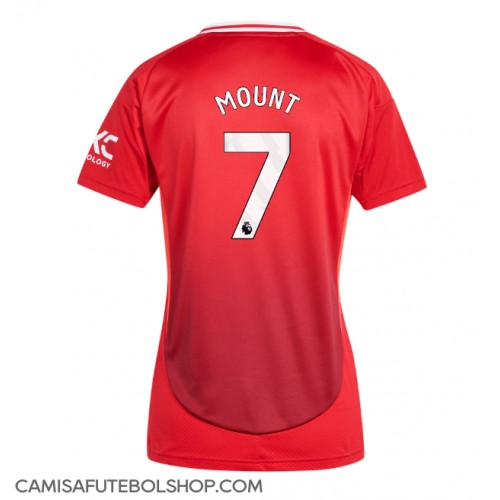 Camisa de time de futebol Manchester United Mason Mount #7 Replicas 1º Equipamento Feminina 2024-25 Manga Curta